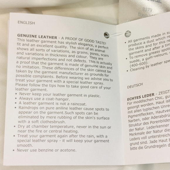 Goosecraft ivory leather biker jacket,  XL, NWT - Picture 9 of 10